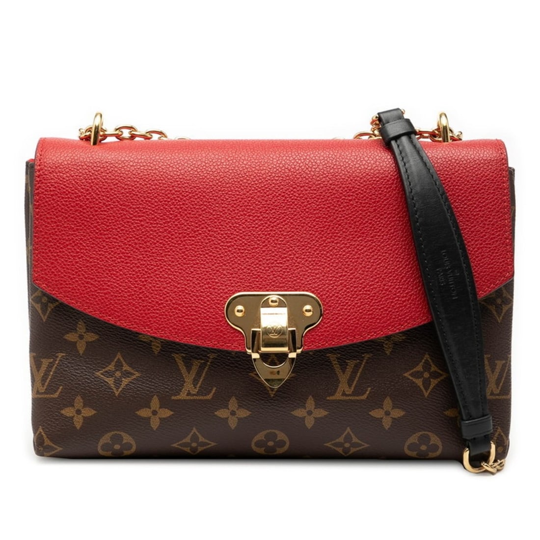 Louis Vuitton Monogram Saint-Placide Chain Shoulder Bag M43713 Brown Cerise Red Leather Women's: --- Catalog ---Category: SizeSize (HxWxD): 16.5cm x 24.5cm x 7cm / 6.49'' x 9.64'' x 2.75''Category: DesignType: Shoulder bagColor: Brown, Cerise, Red colorGender: WomenMaterial: PVC , Leather Categor