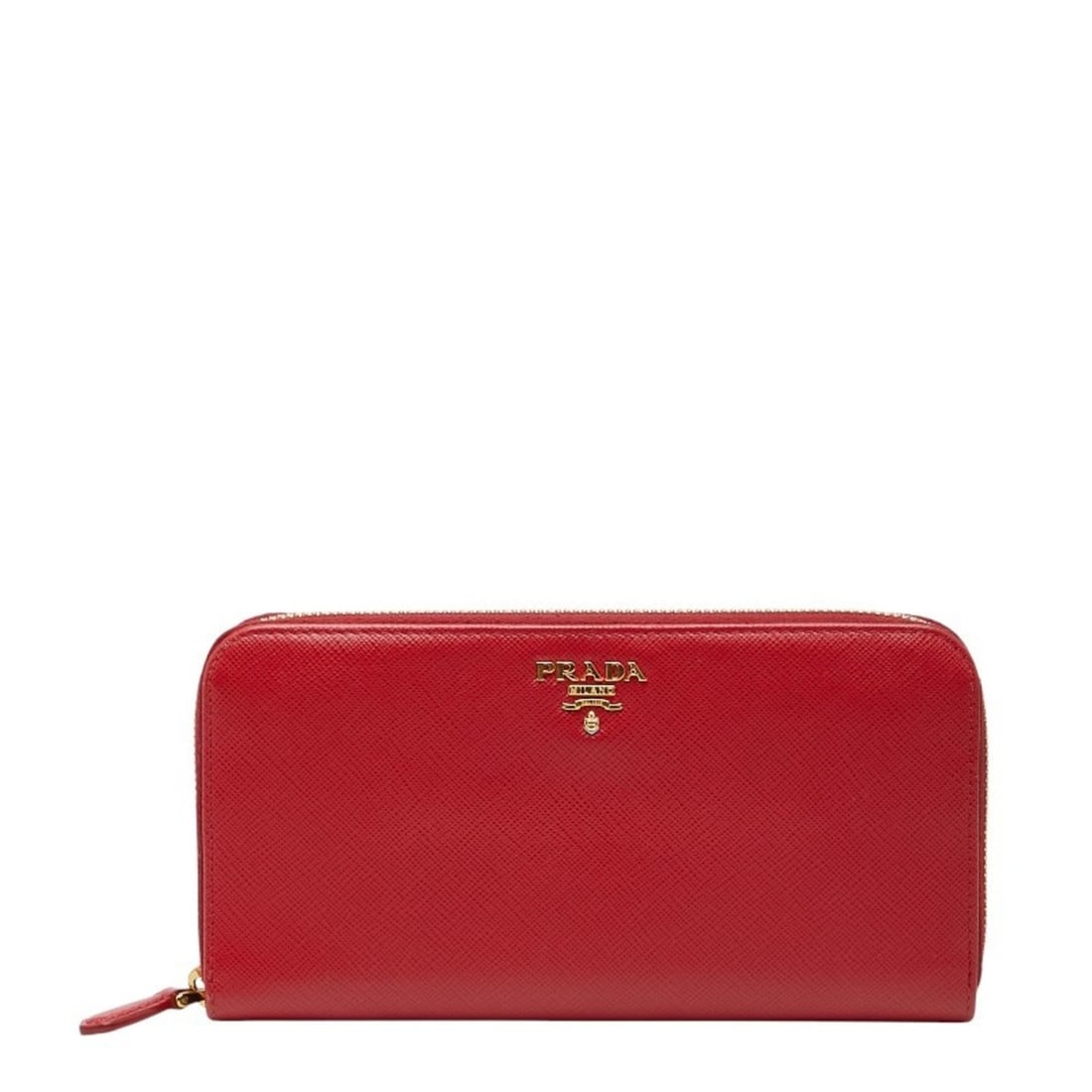 Prada Women's Red Saffiano Leather Zip-Around Wallet: --- Catalog ---Category: SizeSize (HxWxD): 11cm x 20cm x 2.5cm / 4.33'' x 7.87'' x 0.98''Category: DesignType: Long wallet (bi-fold)Color: Red colorGender: WomenMaterial: Leather Leather/Fur Type: Saf