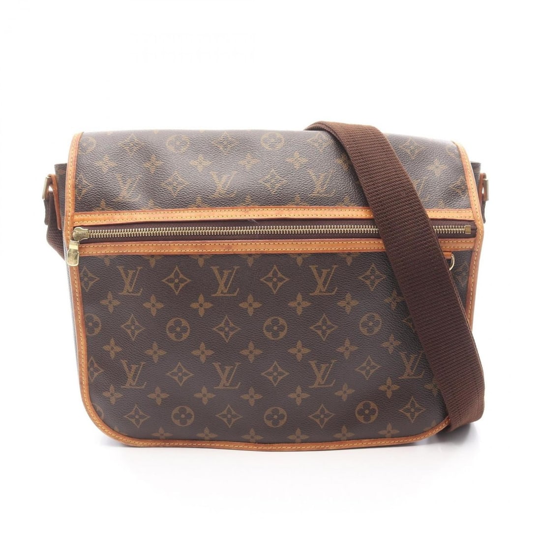 Louis Vuitton Bosphore Messenger Bag, GM, Shoulder Coated Canvas and Leather, Monogram, Brown, Men's: --- Catalog ---Category: SizeSize (HxWxD): 29cm x 32cm x 8cm / 11.41'' x 12.59'' x 3.14''Category: DesignType: Shoulder bagColor: BrownGender: Men,WomenMaterial: Coated canvas Category: GeneralMPN: M4
