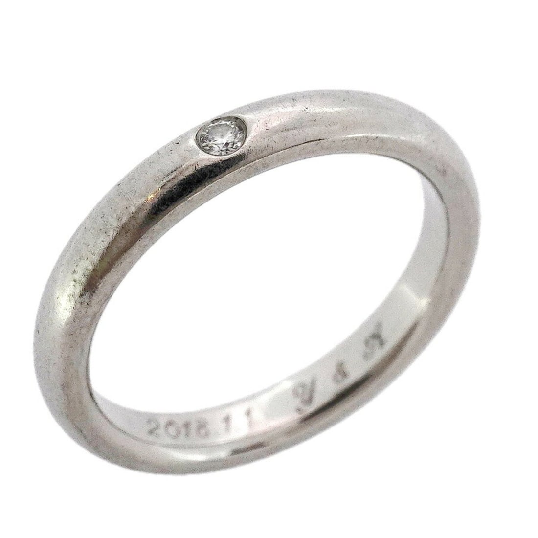 Tiffany Stacking Band Ring, 1PD, Pt950 Platinum, Diamond, Size 9, Women's, P2059522: --- Catalog ---Category: SizeJP Size: 9US Size: 5Category: DesignType: Band ringStone: DiamondGender: WomenMaterial: Platinum 950Category: GeneralBrand: Tiffany--- Item List ---Section: ConditionRanki