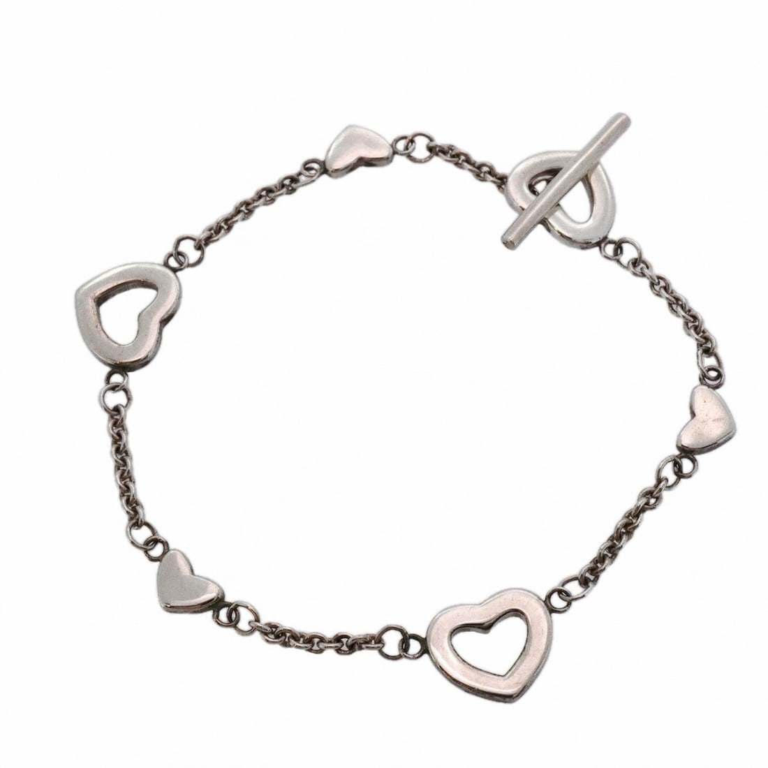 Tiffany Heart Link Bracelet, Silver 925, Women's: --- Catalog ---Category: SizeLength: 17cm / 6.69''Category: DesignType: Charm braceletGender: WomenMaterial: Silver 925Category: GeneralBrand: Tiffany--- Item List ---Section: ConditionRanking: Rank A