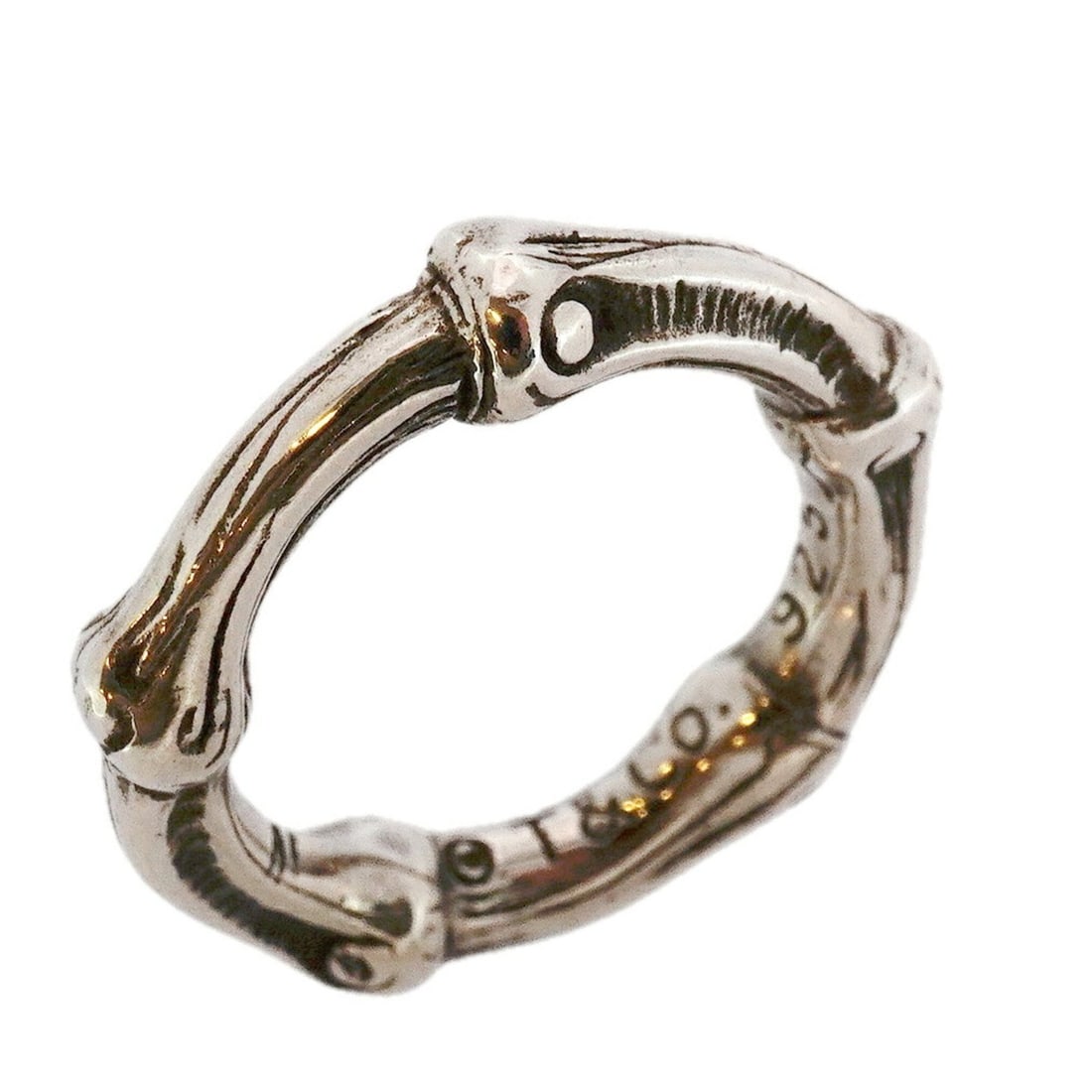 Tiffany Bamboo Ring, Silver 925, Size 7, Women's (1 of 10)