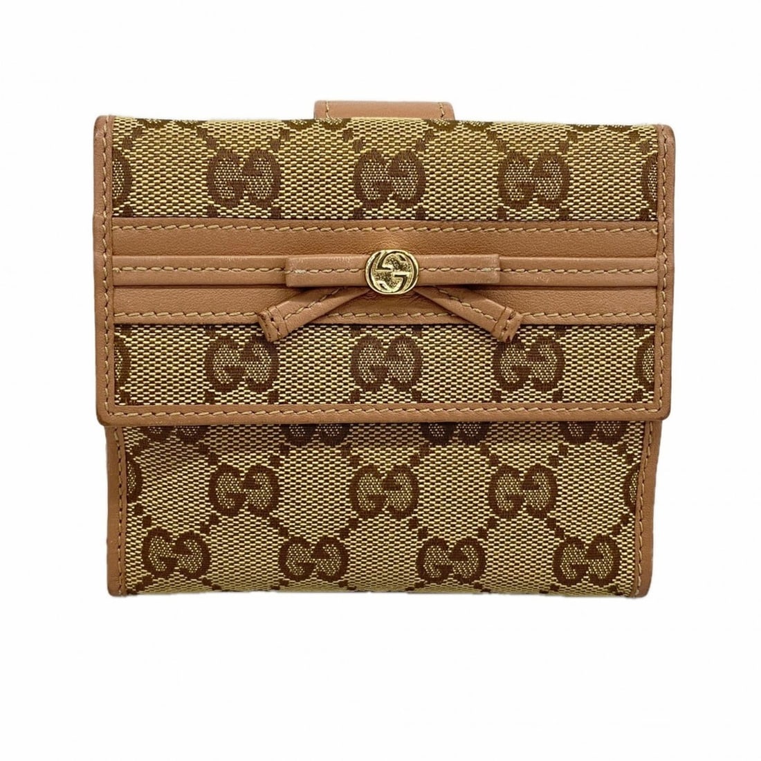 Gucci Interlocking G Canvas Wallet 256997, Beige, Brown, Pink Champagne, Women's: --- Catalog ---Category: SizeSize (HxWxD): 11cm x 12cm x 3cm / 4.33'' x 4.72'' x 1.18''Category: DesignType: Wallet (bi-fold)Color: Beige, Brown, Pink beigeGender: WomenMaterial: Canvas Category: Gene