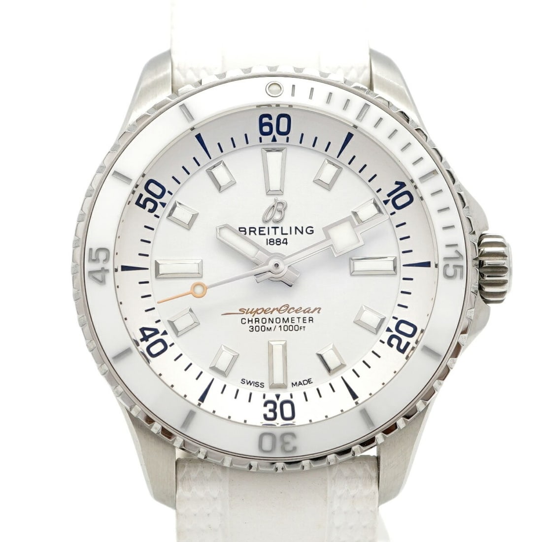 Breitling Superocean A17377 White Dial Boys' Watch: --- Catalog ---Category: SizeWrist Size: 15cm / 5.9''Case Diameter: 36mm / 1.42''Category: DesignType: WristwatchGender: BoysColor (Dial): WhiteMaterial (Band): RubberCategory: GeneralMPN: A17377Brand