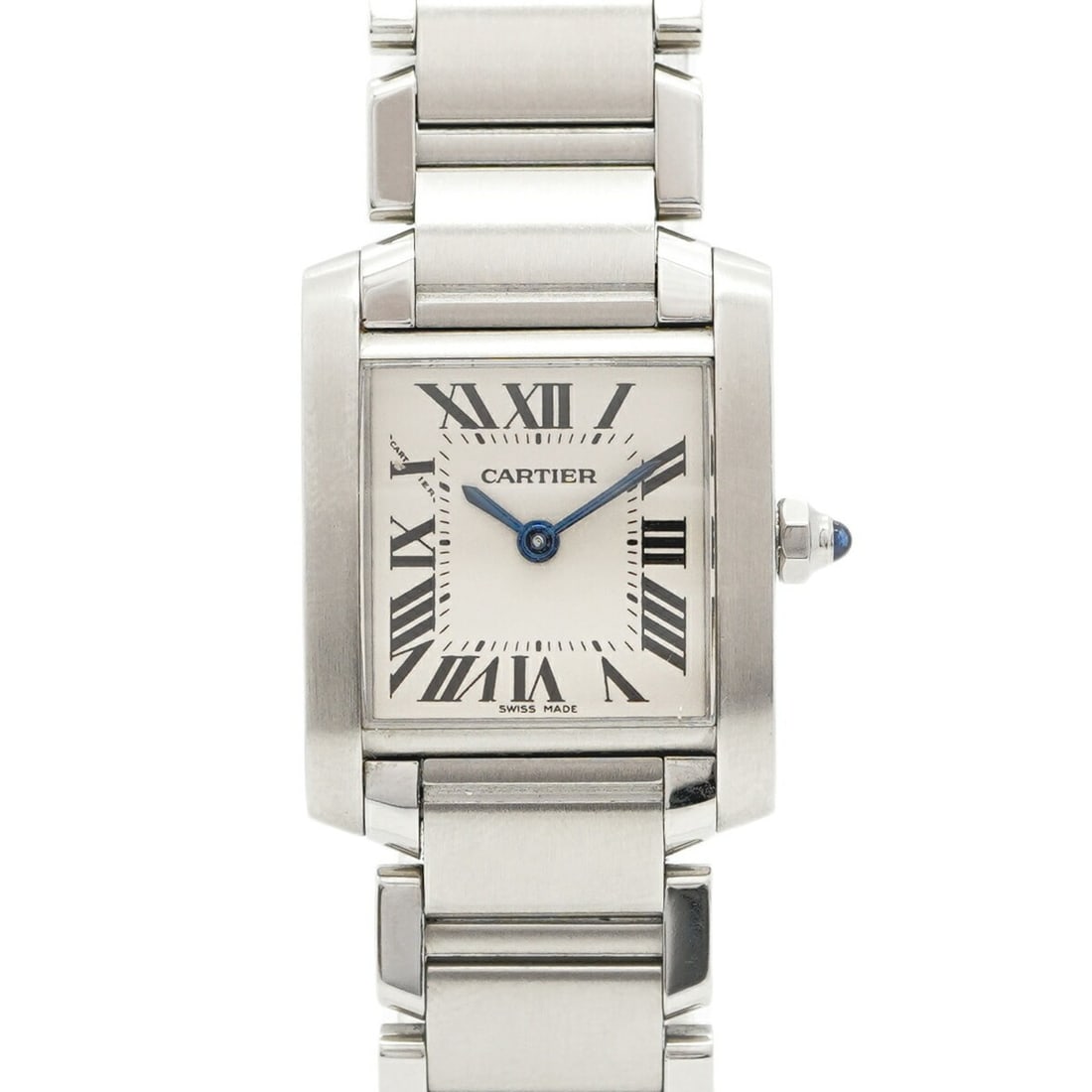 Cartier Tank Française SM W51008Q3 White Dial Women's Watch: --- Catalog ---Category: SizeWrist Size: 15cm / 5.9''Case Diameter: 20.2mm / 0.8''Category: DesignType: WristwatchGender: WomenColor (Dial): WhiteMaterial (Band): Stainless steelCategory: GeneralMPN: