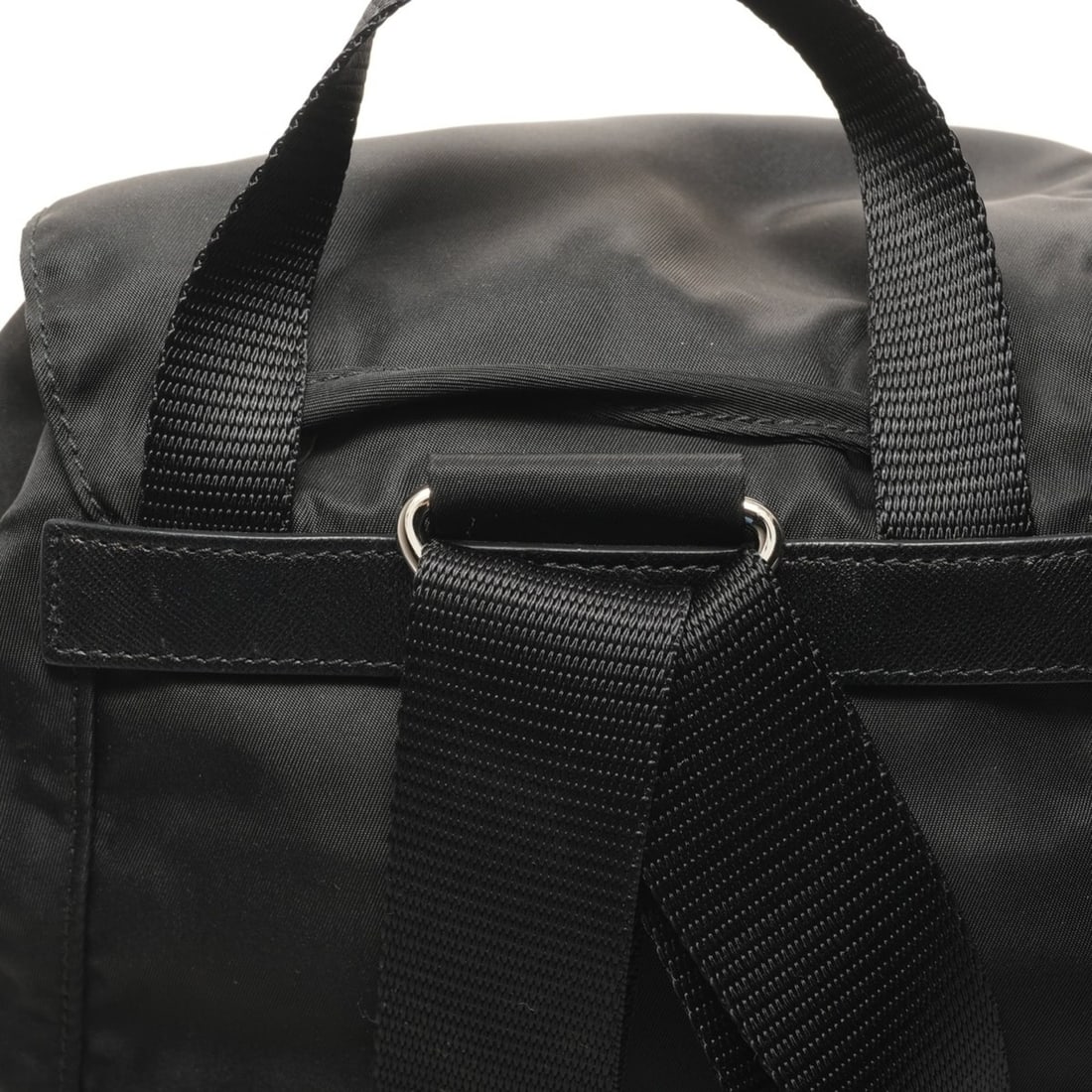 Prada nylon triangle logo backpack/daypack in black - 9