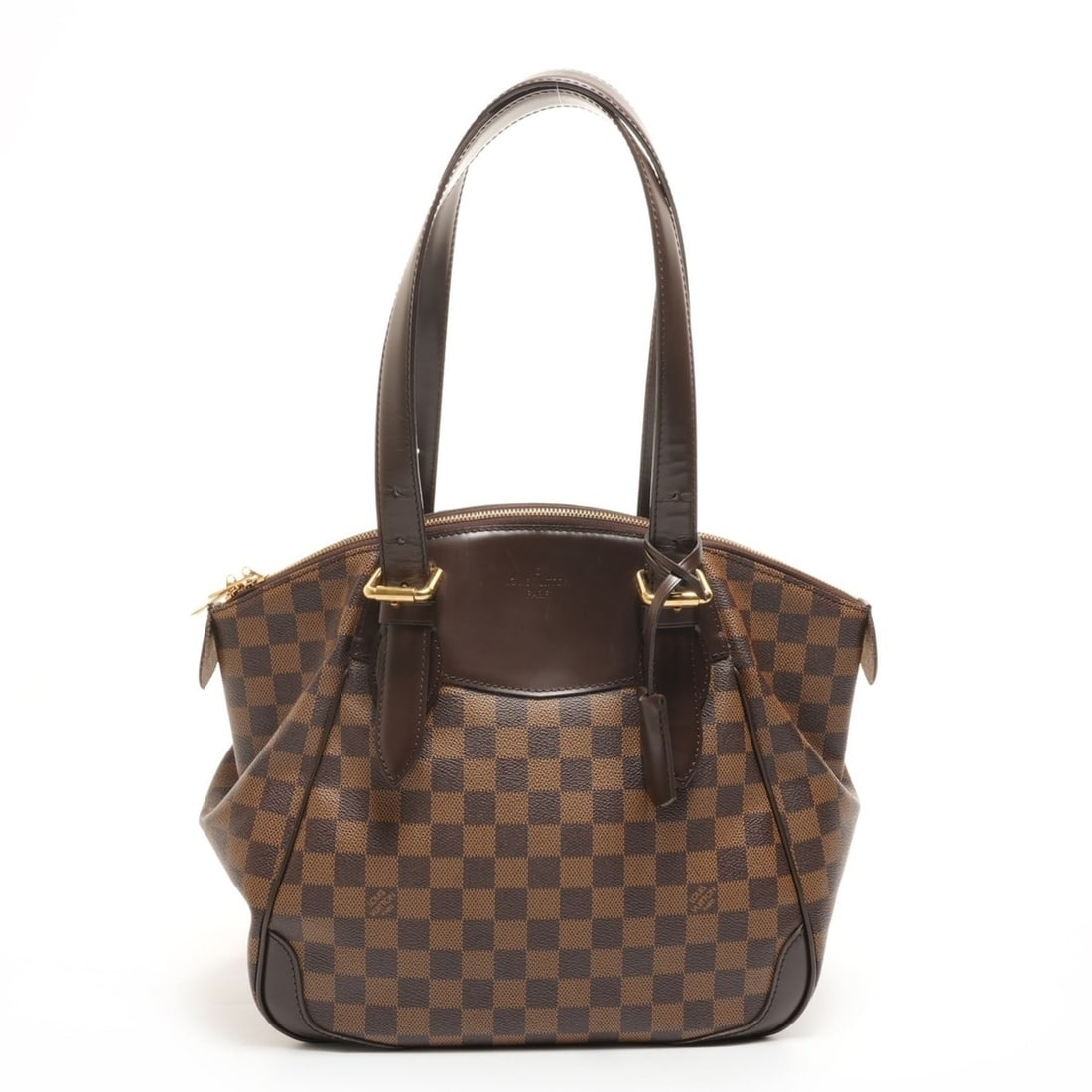 Louis Vuitton Verona N41118 Ebene Damier Tote Bag, Brown, 2010: --- Catalog ---Category: SizeSize (HxWxD): 38cm x 17.5cm / 14.96'' x 6.88''Category: DesignType: Tote bagColor: BrownGender: WomenCategory: GeneralBrand: Louis VuittonCountry of Origin: France---