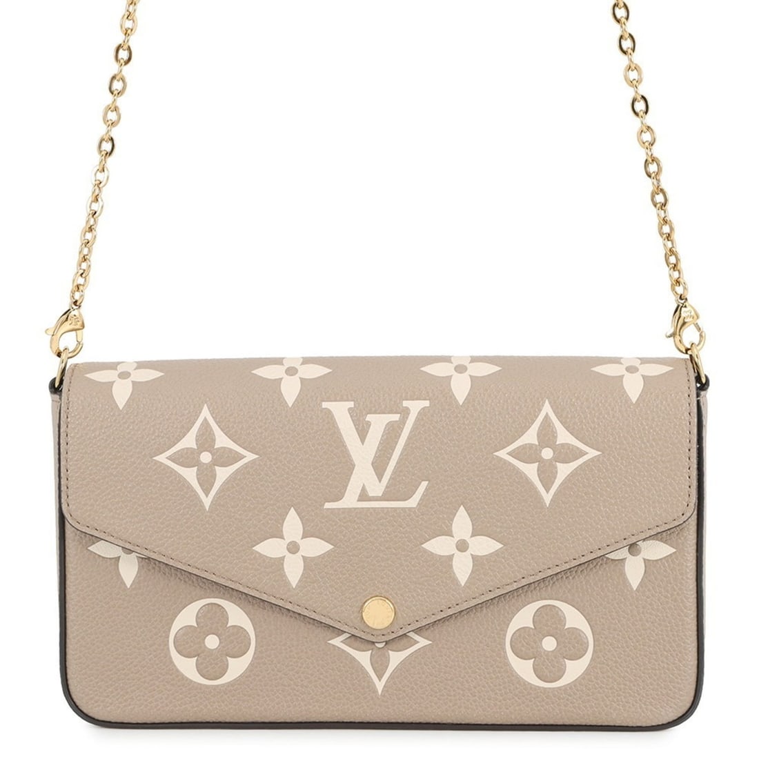 Louis Vuitton Monogram Empreinte Pochette Felicie Shoulder Bag M69977 LOUIS VUITTON Wallet: --- Catalog ---Category: SizeWeight: 340g / 11.99oz.Size (HxWxD): 12.5cm x 21cm x 3cm / 4.92'' x 8.26'' x 1.18''Strap Length: 114cm / 44.88''Category: DesignType: Pochette, Shoulder bagColor: Cream, T