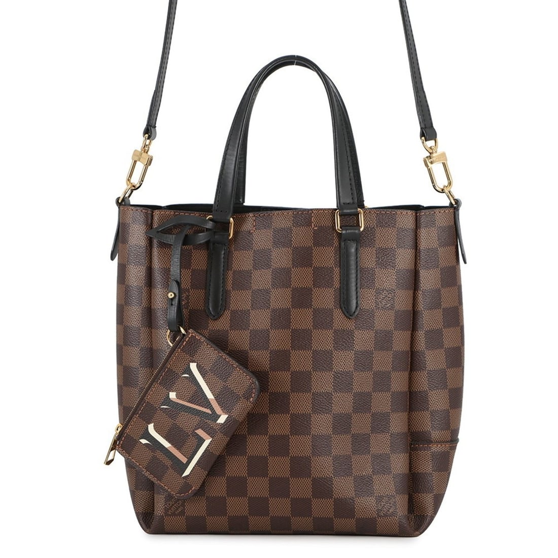 Louis Vuitton Damier Ebene Belmont NV BB Handbag N60348 2-way Shoulder Bag in Black: --- Catalog ---Category: SizeWeight: 550g / 1.21lb.Size (HxWxD): 27cm x 24.5cm x 12cm / 10.62'' x 9.64'' x 4.72''Strap Length: 82cm - 106cm / 32.28'' - 41.73''Category: DesignType: Handbag, Shoulder
