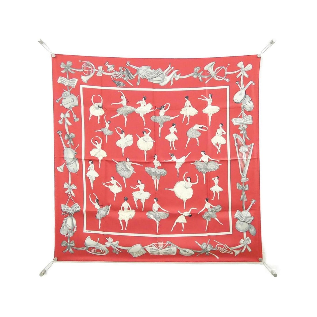 Hermes LA DANCE Carre Scarf: --- Catalog ---Category: SizeSize (LxW): 90cm x 90cm / 35.43'' x 35.43''Category: DesignType: ScarfColor: Red colorGender: WomenCategory: GeneralBrand: Hermes--- Item List ---Section: