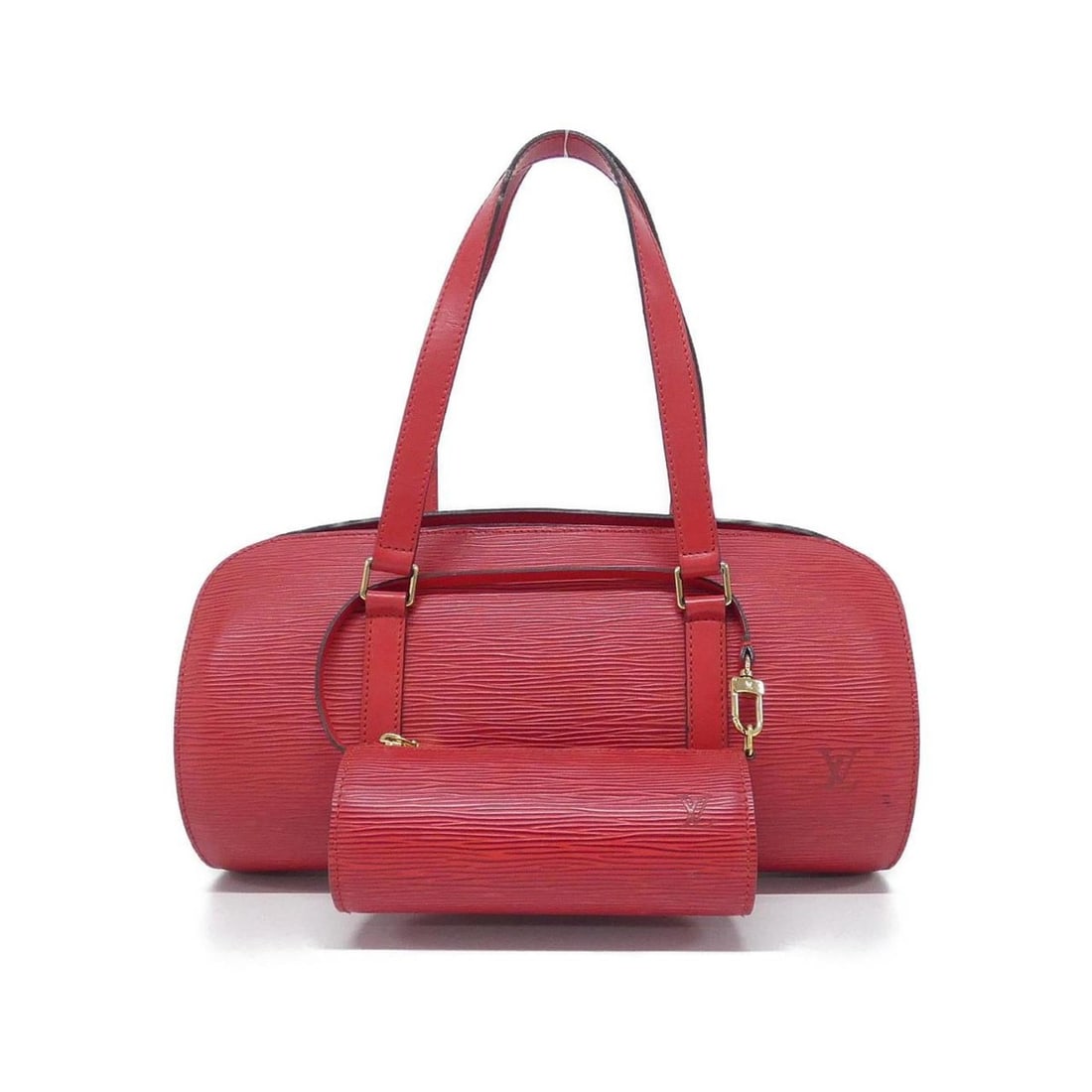 Louis Vuitton Epi Soufflot M5222E Handbag: --- Catalog ---Category: SizeSize (HxWxD): 16cm x 31cm x 16cm / 6.29'' x 12.2'' x 6.29''Category: DesignType: HandbagColor: RougeGender: WomenMaterial: Leather Leather/Fur Type: CalfskinCategory: