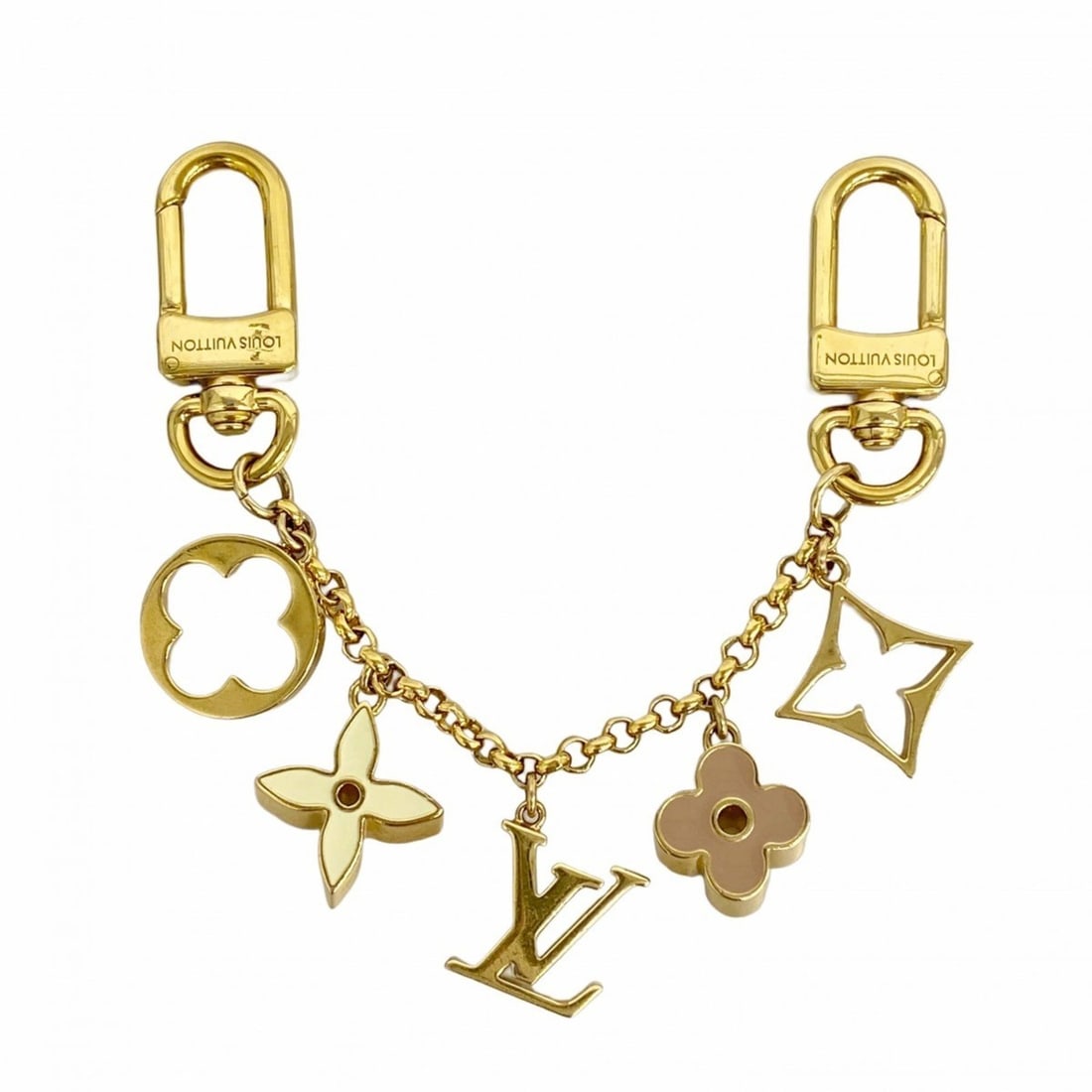 Louis Vuitton Fleur de Monogram Keychain M01413 Gold Women's (1 of 13)