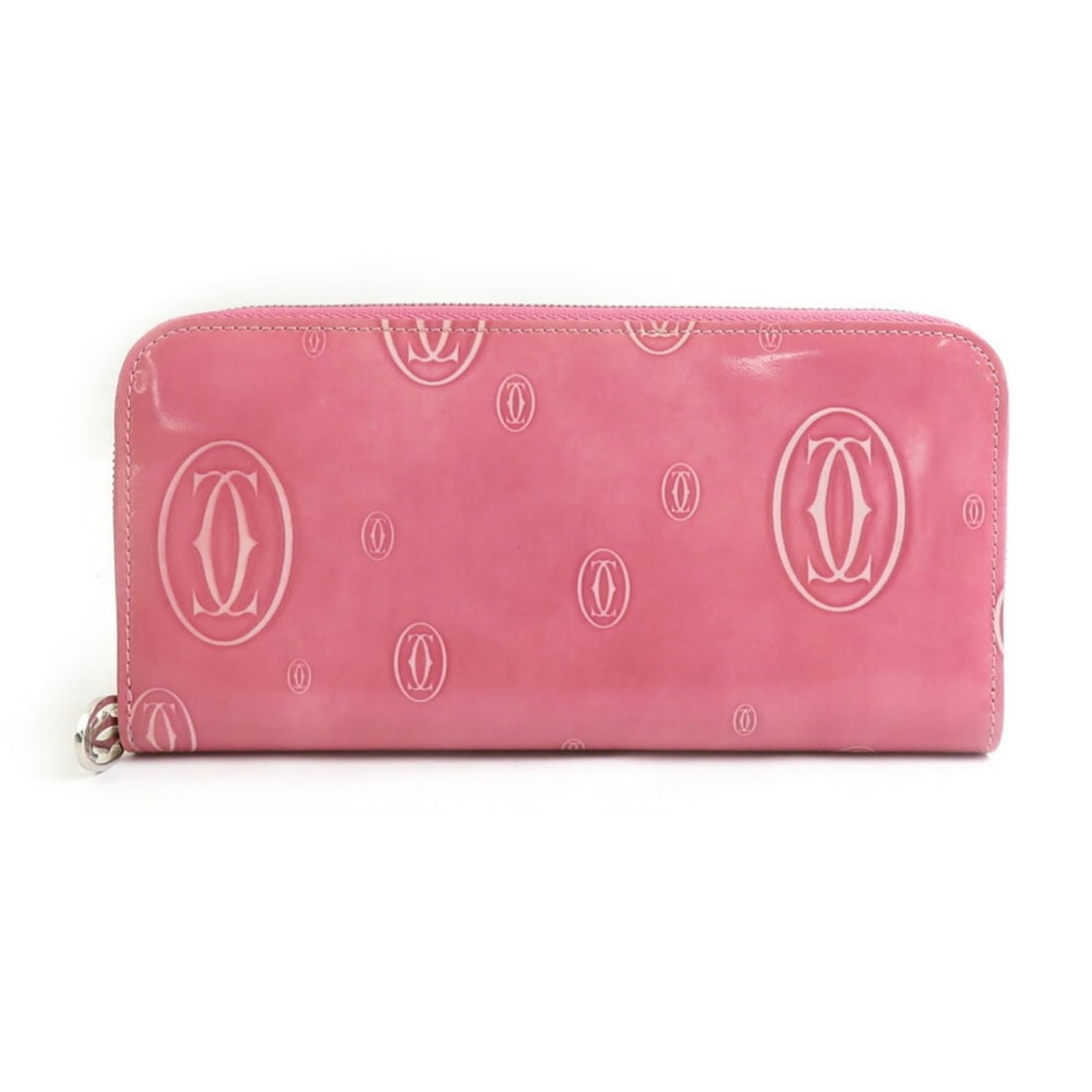 Cartier Happy Birthday round long wallet in pink leather for women (h31906g): --- Catalog ---Category: SizeSize (HxWxD): 9.5cm x 19.2cm x 2cm / 3.74'' x 7.55'' x 0.78''Category: DesignType: Long wallet (bi-fold)Color: PinkGender: WomenMaterial: Leather Category: GeneralBrand: C