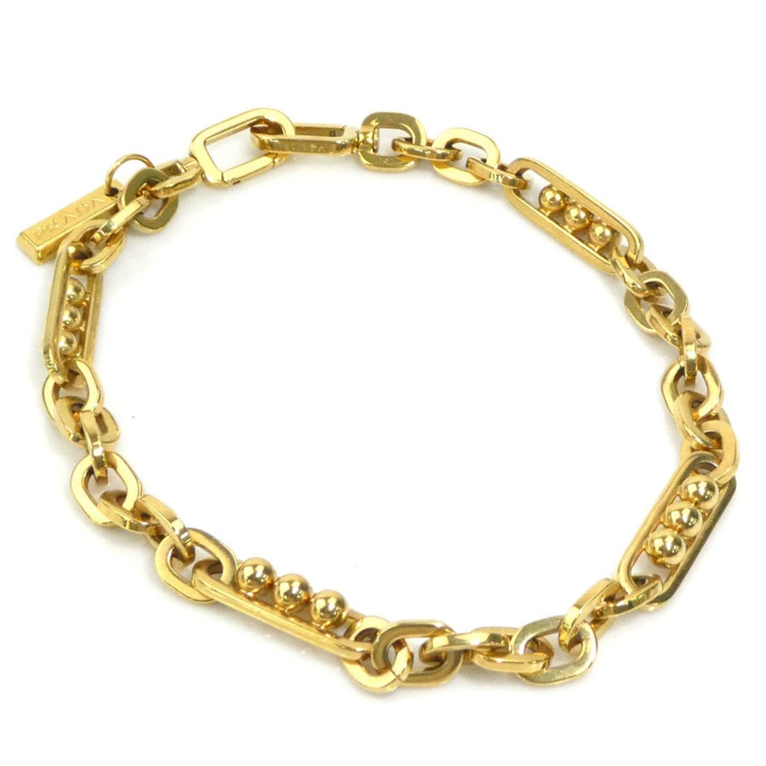 Prada necklace in gold, unisex, h31916a: --- Catalog ---Category: SizeNeck Circumference: 45.5 cm / 17.91''Category: DesignColor: GoldGender: Women,MenMaterial: MetalNecklace Type: NecklaceCategory: GeneralBrand: Prada--- Item List ---Sectio