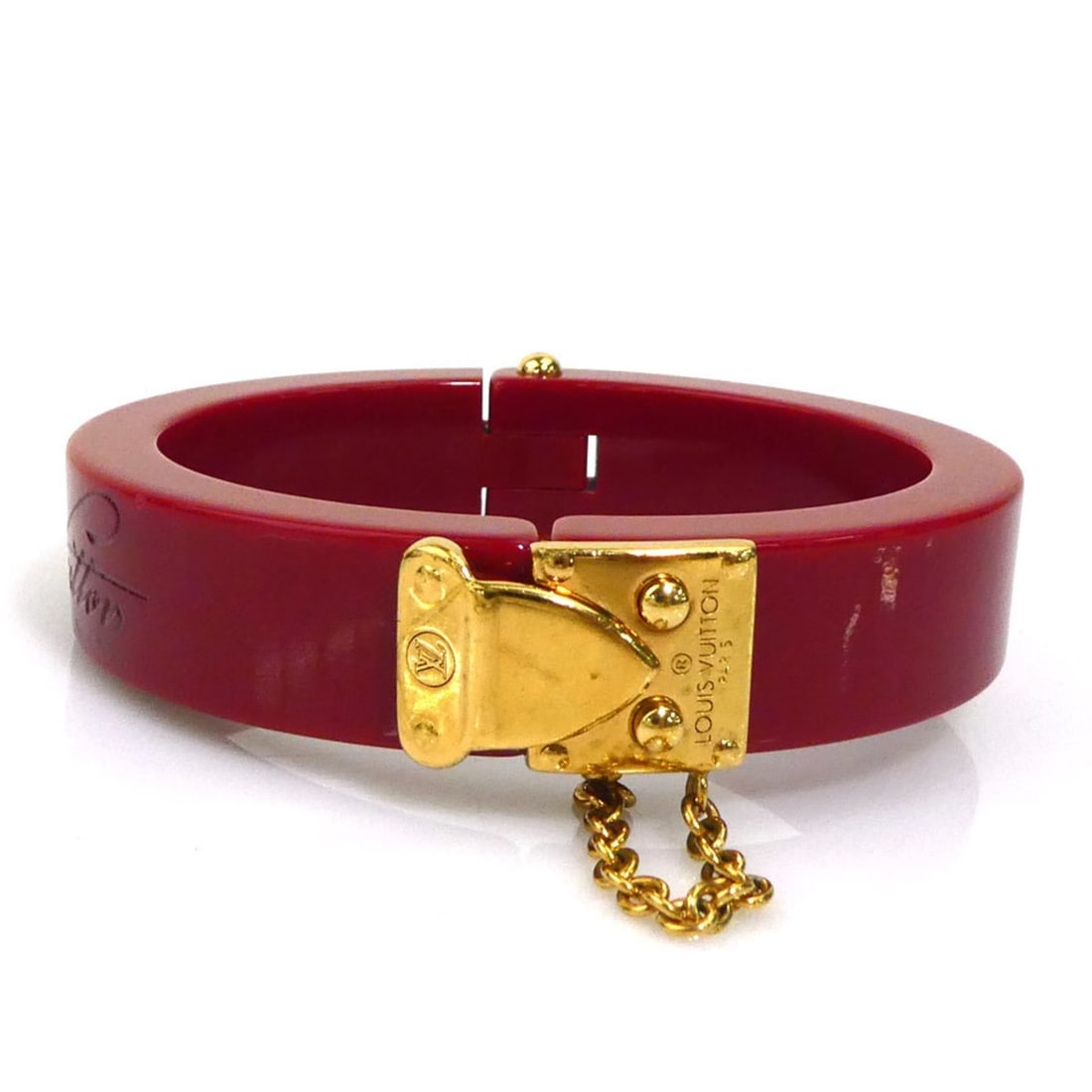 Louis Vuitton Lockme Bracelet, Plastic/Metal, Red, Women's, M66834, H31919a: --- Catalog ---Category: SizeLength: 16.5cm / 6.49''Category: DesignType: Charm braceletColor: Red colorGender: WomenMaterial: Metal, PlasticCategory: GeneralMPN: M66834Brand: Louis Vuitton--- Item Li