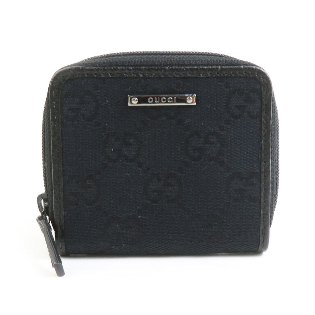 Gucci GG Canvas/Leather Coin Purse, Black, Unisex, 115255, H31909a: --- Catalog ---Category: SizeSize (HxWxD): 7cm x 8cm x 1.8cm / 2.75'' x 3.14'' x 0.7''Category: DesignType: Coin purse/coin caseColor: BlackGender: Women,MenMaterial: GG canvas , Leather Category: Gen