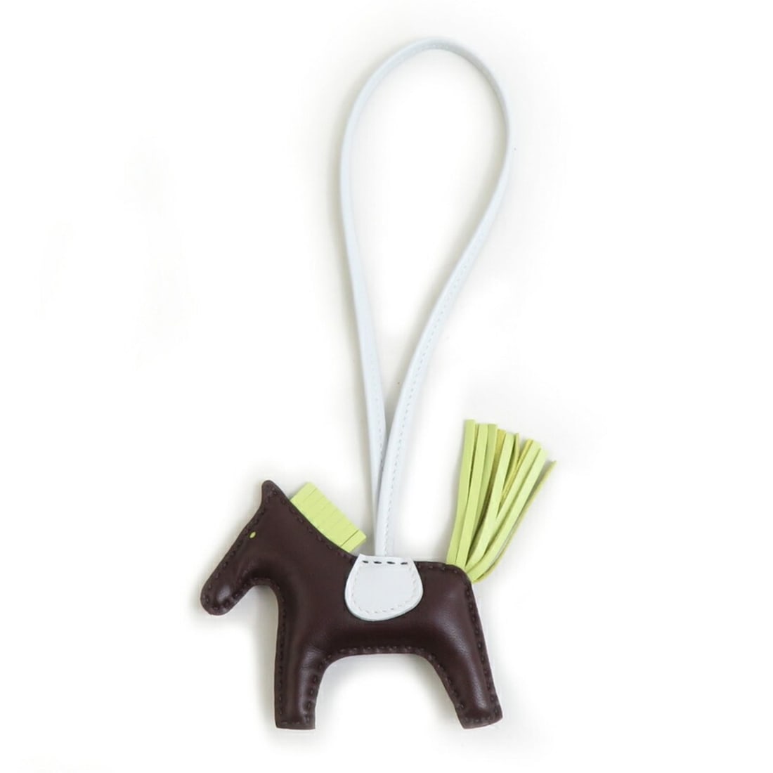 Hermes Hermès Rodeo PM Charm Leather Brown/Light Green/Light Blue Unisex e61408a: --- Catalog ---Category: SizeSize (HxWxD): 220.00mm x 80.00mm / 8.66'' x 3.15''Category: DesignType: Handbag charmColor: Brown, Light blue, Light greenGender: Women,MenMaterial: LeatherCategory: Gener