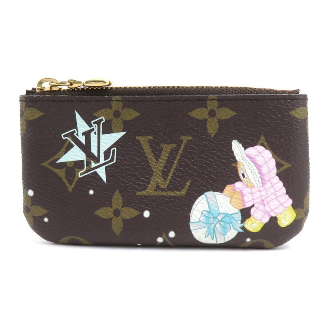 Louis Vuitton Vivienne Monogram Pochette Clé Wallet with Coin Purse, Canvas, Brown, Unisex, M12229: --- Catalog ---Category: SizeSize (HxWxD): 6.5cm x 11cm x 1cm / 2.55'' x 4.33'' x 0.39''Category: DesignType: Coin purse/coin caseColor: Brown, MonogramGender: Men,WomenMaterial: Monogram Category: Ge