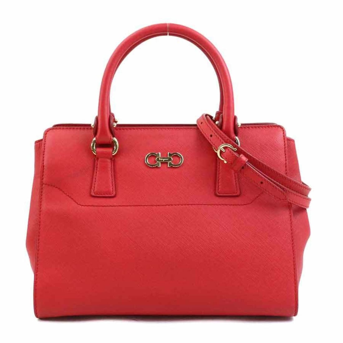 Salvatore Ferragamo handbag/shoulder bag in Gancini leather, red and gold, women's, e61381a: --- Catalog ---Category: SizeSize (HxWxD): 20cm x 27cm x 12cm / 7.87'' x 10.62'' x 4.72''Category: DesignType: Handbag, Shoulder bagColor: Red colorGender: WomenMaterial: Leather Category: GeneralBran
