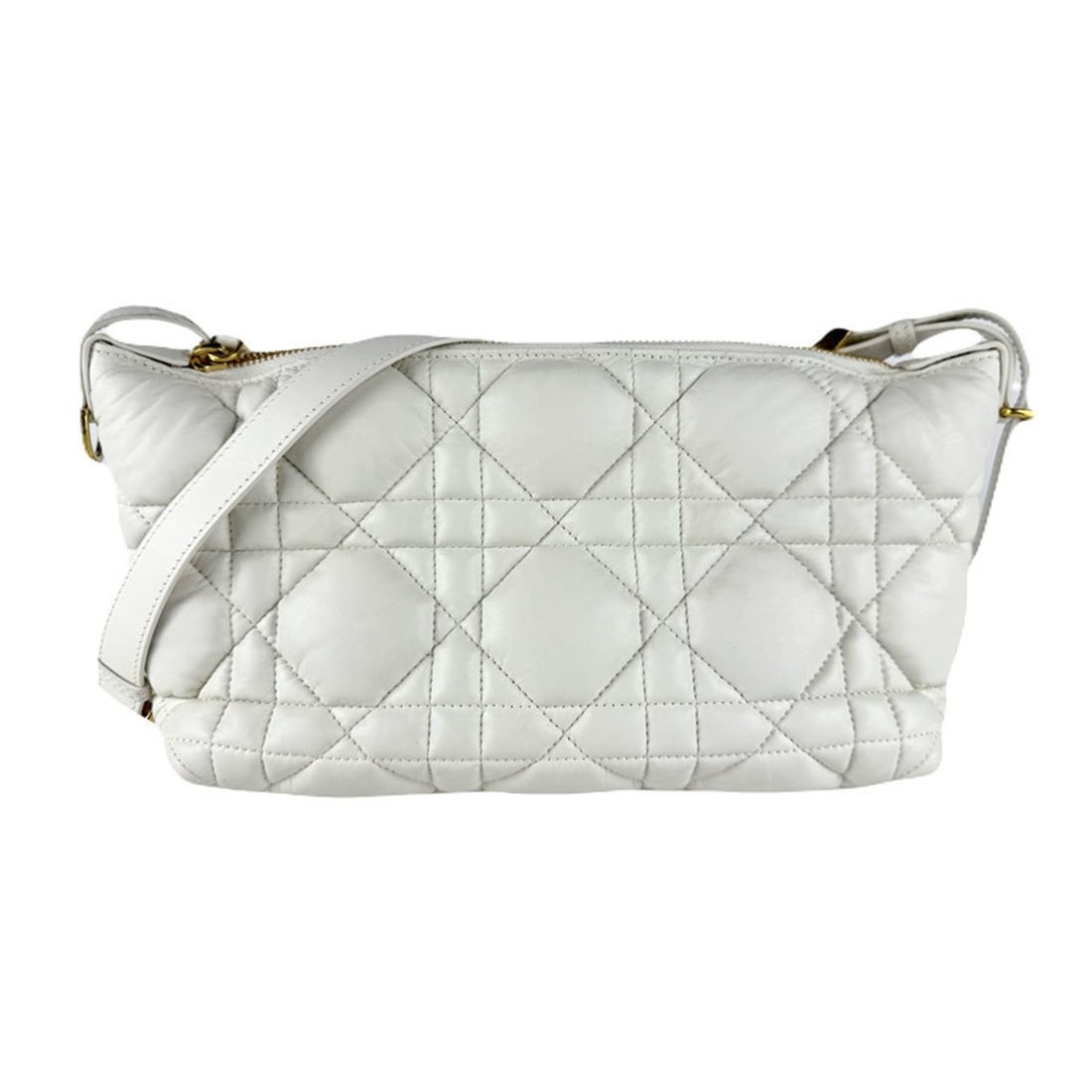 Christian Dior 2-Way Shoulder Bag in Off-White and Gold Leather (Z8512) for Women: --- Catalog ---Category: SizeSize (HxWxD): 15cm x 25cm x 10cm / 5.9'' x 9.84'' x 3.93''Category: DesignType: Shoulder bagColor: Off-whiteGender: WomenMaterial: Leather Category: GeneralBrand: Christia