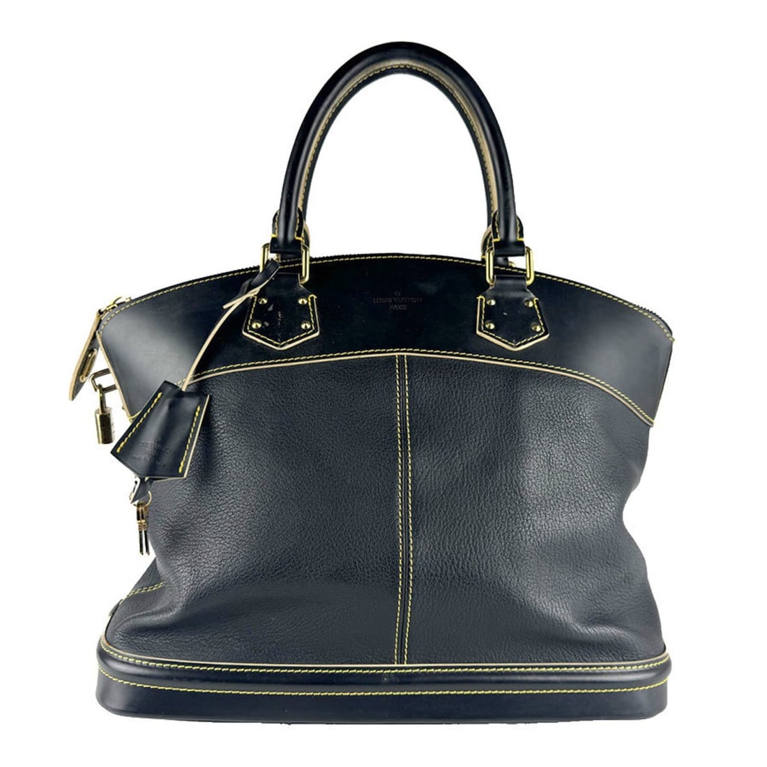 Louis Vuitton Suhali Lockit MM Handbag in Noir Leather, Unisex, M91875 z8490: --- Catalog ---Category: SizeSize (HxWxD): 29cm x 34cm x 18cm / 11.41'' x 13.38'' x 7.08''Category: DesignType: HandbagColor: NoirGender: Men,WomenMaterial: Leather Category: GeneralMPN: M91875Brand: