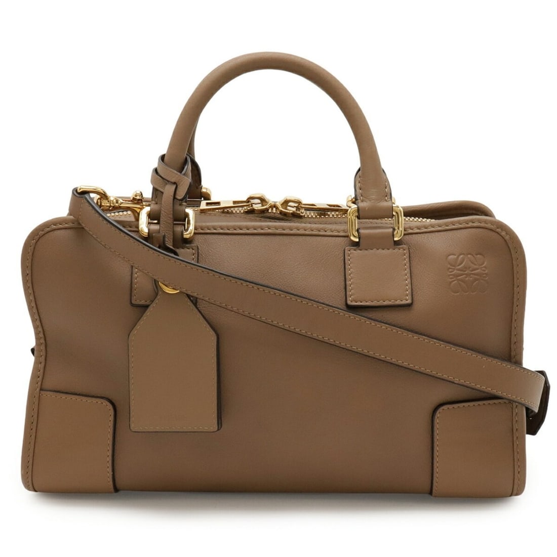 LOEWE Amazona 28 Anagram Handbag/Shoulder Bag in Mocha Brown Leather (352.30.N03): --- Catalog ---Category: SizeWeight: 800g / 1.76lb.Size (HxWxD): 17cm x 29cm x 13.5cm / 6.69'' x 11.41'' x 5.31''Strap Length: 129cm / 50.78''Category: DesignType: Handbag, Shoulder bagGender: WomenMa