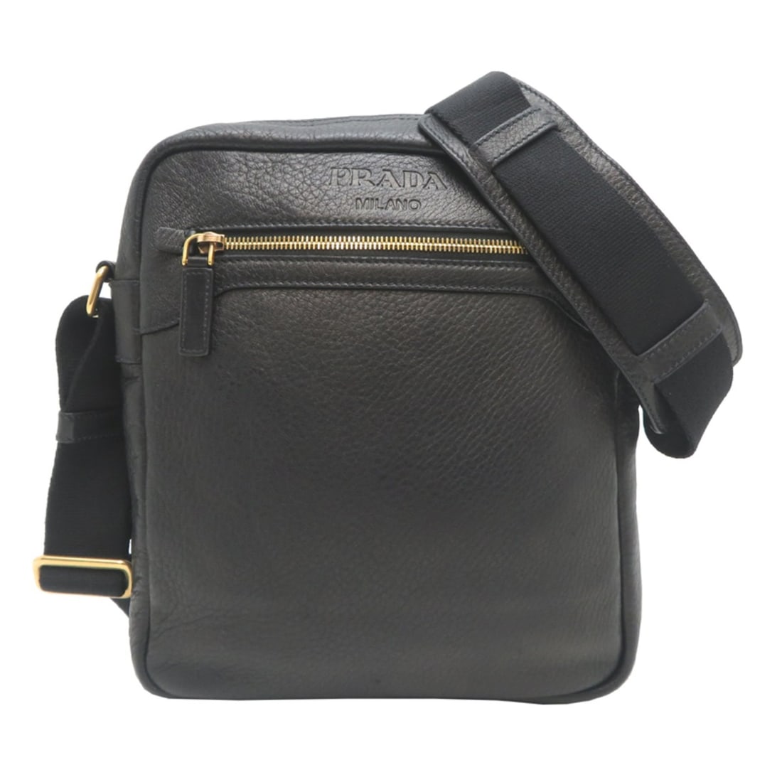 Prada men's leather shoulder bag in black (1 of 9)