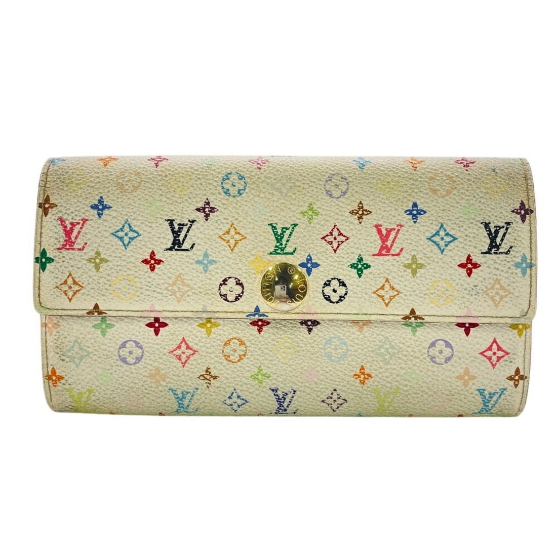 LOUIS VUITTON M93532 Portefeuille Sarah Monogram Multicolore Long Wallet in White for Women (1 of 20)