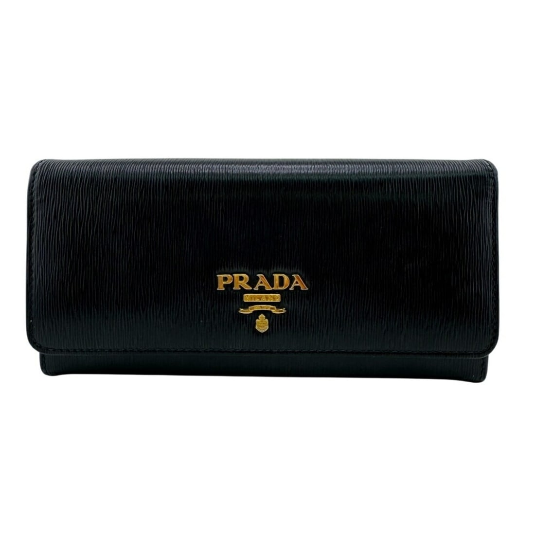 PRADA 1MH132 Flap Bifold Saffiano Long Wallet, Black, Women's: --- Catalog ---Category: SizeSize (HxWxD): 9.5cm x 19cm / 3.74'' x 7.48''Category: DesignColor: BlackGender: WomenMaterial: Leather Category: GeneralMPN: 1MH132Brand: Prada--- Item List ---Section: Co