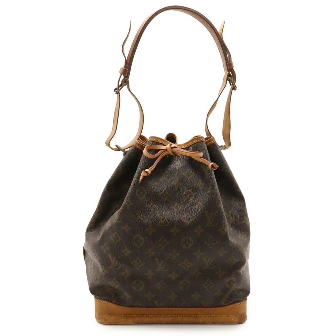 LOUIS VUITTON Monogram Noe Shoulder Bag, Model M42224: --- Catalog ---Category: SizeWeight: 590g / 1.3lb.Size (HxWxD): 34.5cm x 26cm x 18.5cm / 13.58'' x 10.23'' x 7.28''Strap Length: 80cm / 31.49''Category: DesignType: Shoulder bagColor: BrownGender: Wom