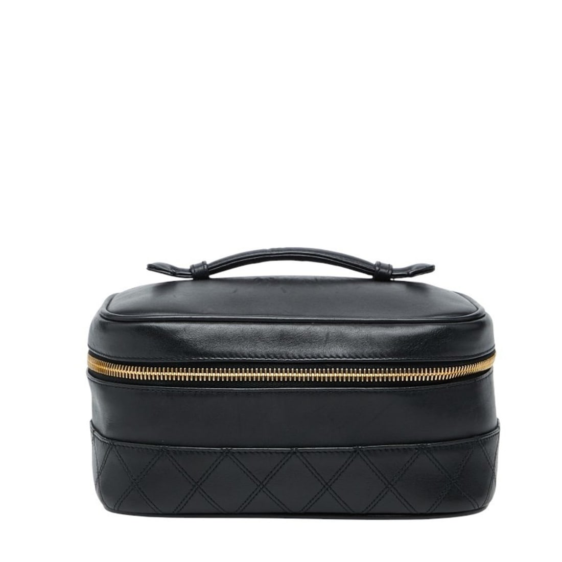Chanel Coco Mark Bicolor Vanity Bag Handbag Black Leather Women's CHANEL: --- Catalog ---Category: SizeSize (HxWxD): 8cm x 19cm x 13.5cm / 3.14'' x 7.48'' x 5.31''Category: DesignType: Handbag, Vanity bagColor: BlackGender: WomenMaterial: Leather Category: GeneralBrand: Cha