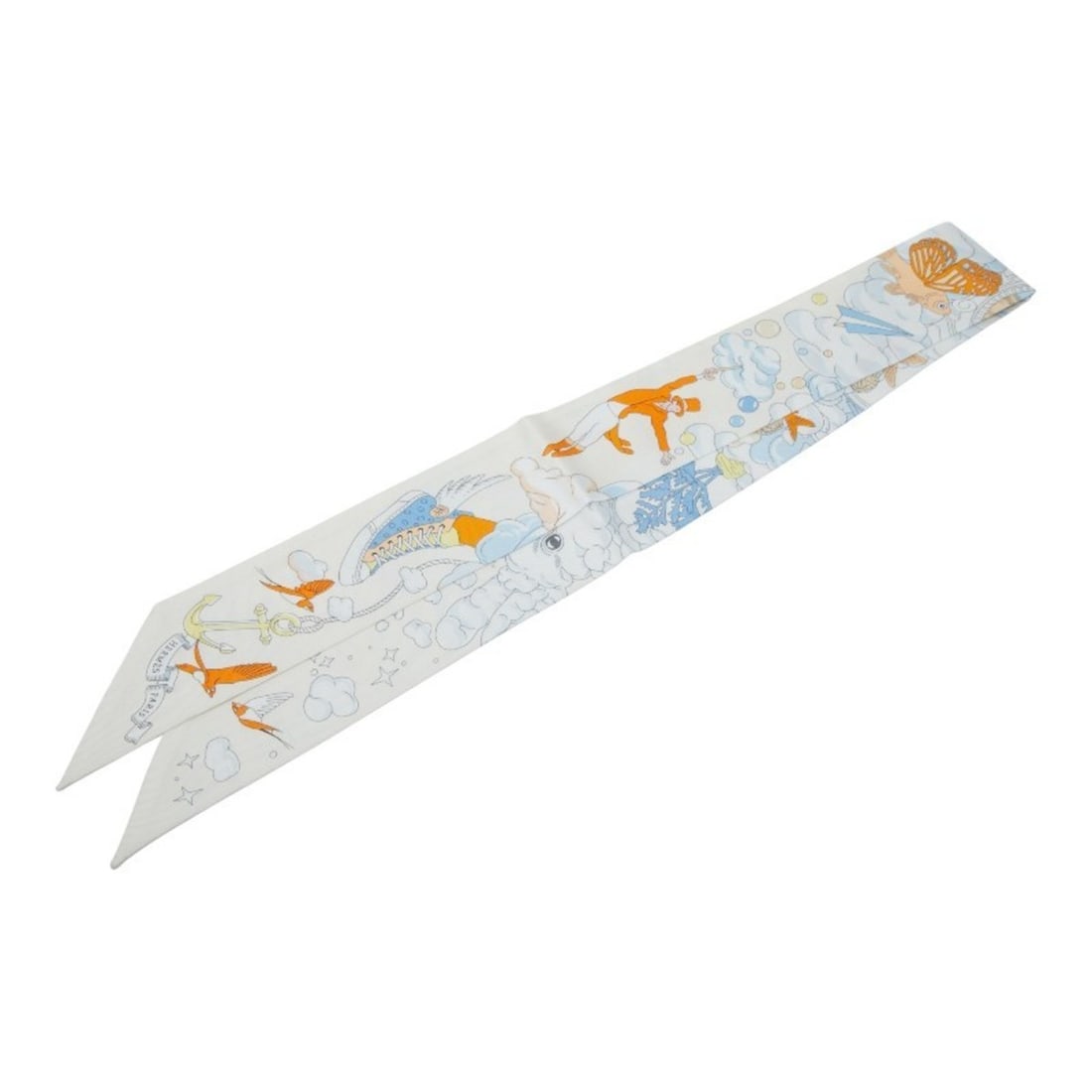 Hermès Twilly SUR MON NUAGE My Cloud Scarf Muffler White Multicolor Women's HERMES: --- Catalog ---Category: SizeSize (LxW): 5cm x 90cm / 1.96'' x 35.43''Category: DesignType: ScarfColor: Multi-color, WhiteGender: WomenCategory: GeneralBrand: Hermes--- Item List ---Section: Condition