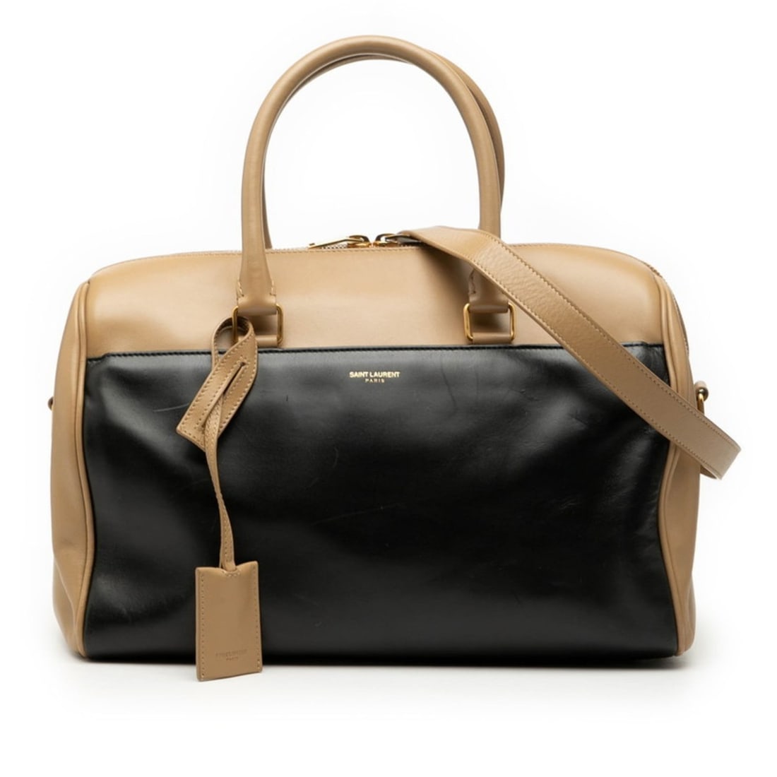 Saint Laurent Classic Duffle 6 Handbag/Shoulder Bag 2WAY 322049 Beige Black Leather Women's SAINT: --- Catalog ---Category: SizeSize (HxWxD): 21cm x 30cm x 16cm / 8.26'' x 11.81'' x 6.29''Category: DesignType: Handbag, Shoulder bagColor: Beige, BlackGender: WomenMaterial: Leather Category: GeneralM