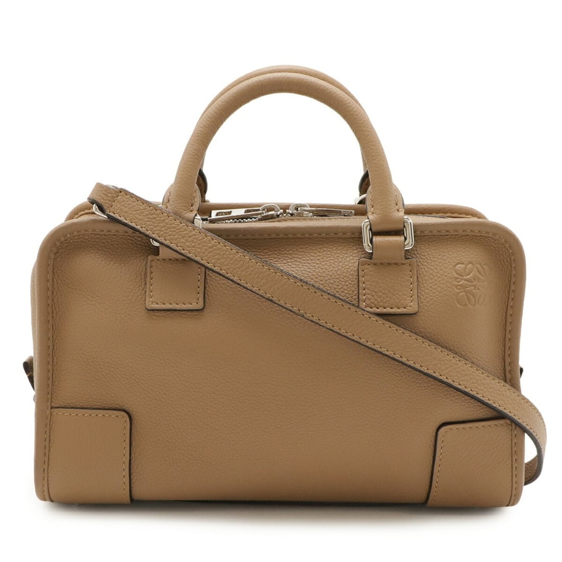 LOEWE Amazona 23 Anagram Handbag/Shoulder Bag in Brown Beige Leather (352.30.N71): --- Catalog ---Category: SizeWeight: 510g / 1.12lb.Size (HxWxD): 14cm x 23.5cm x 10cm / 5.51'' x 9.25'' x 3.93''Strap Length: 127cm / 49.99''Category: DesignType: Handbag, Shoulder bagColor: Beige, Br