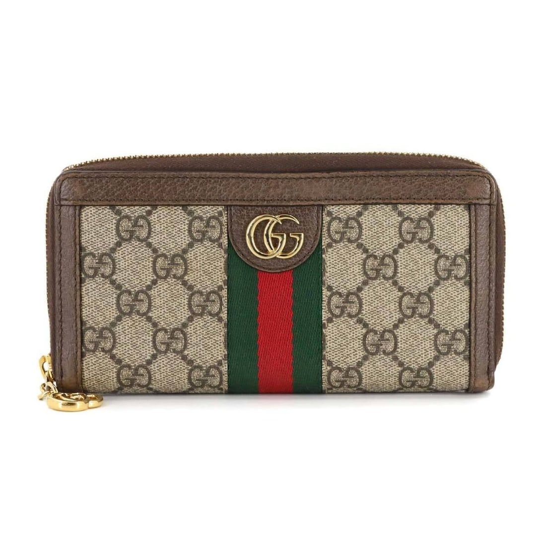 Gucci Ophidia GG Zip-Around Wallet, Supreme Leather, Beige/Brown, Gold Hardware, 523154 (1 of 11)