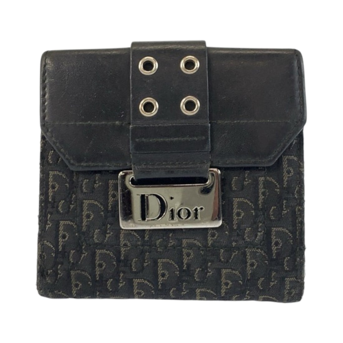 Christian Dior Trotter Black Canvas Leather Wallet with Silver Hardware, TR0072, Compact Folding for: --- Catalog ---Category: SizeSize (HxWxD): 10cm x 10.5cm x 1.5cm / 3.93'' x 4.13'' x 0.59''Category: DesignType: Wallet (bi-fold)Color: BlackGender: WomenMaterial: Canvas , Leather Category: GeneralMP