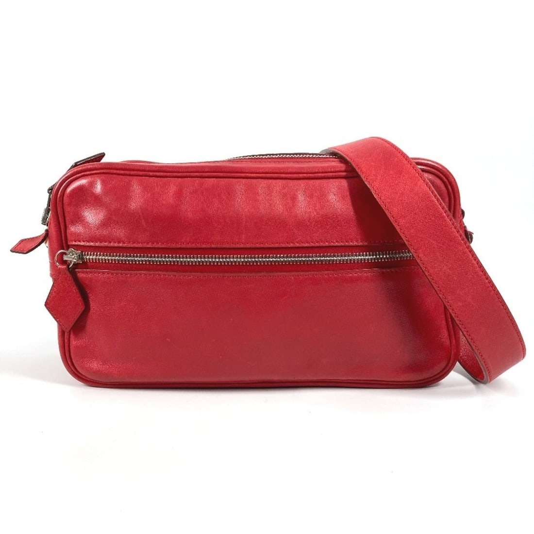 HERMES Vingt Quatre PM Crossbody Pochette Shoulder Bag in Leather, Red, for Men and Women (1 of 18)