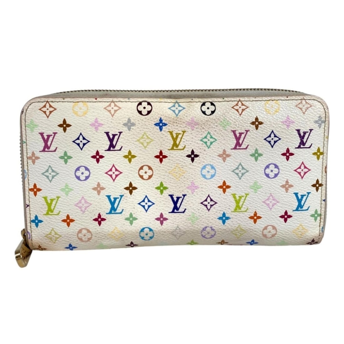LOUIS VUITTON M60241 Monogram Multicolore Zippy Wallet, Canvas, Women's, White (1 of 13)