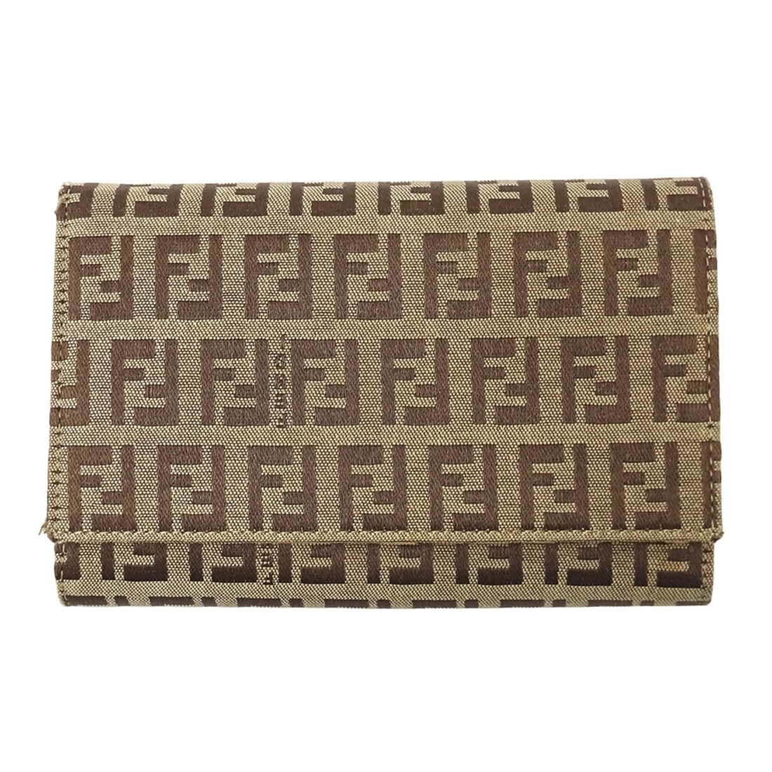 Fendi Women's Zucchino Canvas Bifold Wallet in Brown and Beige (8M0029): --- Catalog ---Category: SizeSize (HxWxD): 10cm x 14.5cm x 3cm / 3.93'' x 5.7'' x 1.18''Category: DesignType: Wallet (bi-fold)Color: Beige, BrownGender: WomenMaterial: Canvas Category: GeneralBrand: F
