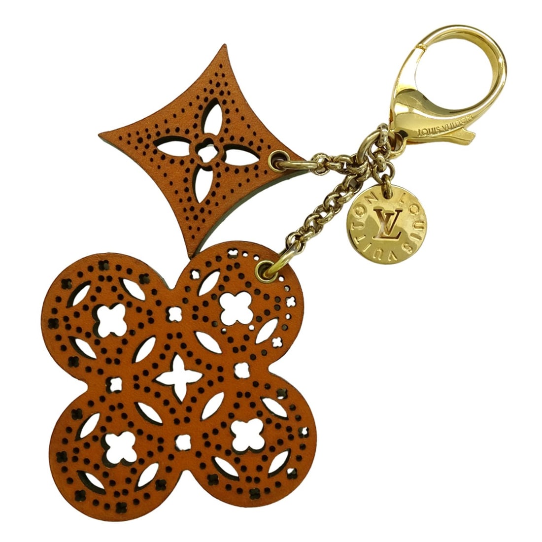 Louis Vuitton Charm for Men and Women, Brown Leather Bijoux Sac Arabesque Flower Monogram M66778: --- Catalog ---Category: DesignType: KeyringGender: Men,WomenMaterial: LeatherCategory: GeneralBrand: Louis Vuitton--- Item List ---Section: ConditionRanking: Rank AB Used - Traces of usage, scratches