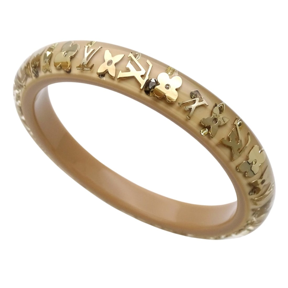 Louis Vuitton Women's Ankle John TPM Resin Bracelet in Beige and Gold: --- Catalog ---Category: SizeLength: 20cm / 7.87''Category: DesignType: BangleColor: Beige, GoldGender: WomenMaterial: ResinCategory: GeneralBrand: Louis Vuitton--- Item List ---Section: ConditionRank