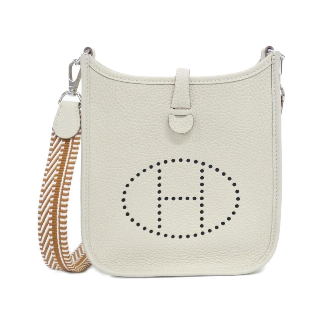 Hermes Hermès CAVALE Evelyn Amazon 16cm Shoulder Bag 060775CK: --- Catalog ---Category: SizeSize (HxWxD): 18cm x 16cm x 5cm / 7.08'' x 6.29'' x 1.96''Category: DesignType: Shoulder bagColor: Gold, WhiteGender: Men,WomenMaterial: Taurillon clemence leather Categor