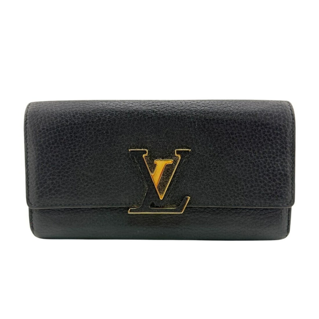LOUIS VUITTON M61248 Portefeuille Capucines Taurillon Long Wallet Black Women's: --- Catalog ---Category: SizeSize (HxWxD): 11cm x 20cm / 4.33'' x 7.87''Category: DesignType: Long wallet (bi-fold)Color: BlackGender: WomenMaterial: Leather Leather/Fur Type: Taurillon leatherCategor