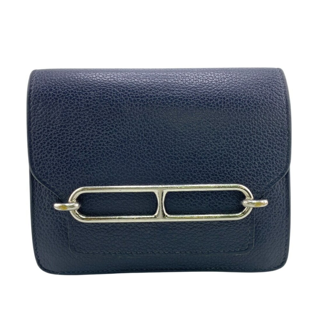 HERMES Luli Compact Wallet, Mini Coin Case, Flap Pochette, Navy, Unisex: --- Catalog ---Category: SizeSize (HxWxD): 11cm x 12.3cm / 4.33'' x 4.84''Category: DesignType: Wallet (bi-fold)Color: NavyGender: UnisexMaterial: Epsom leather Category: GeneralBrand: Hermes--- Item
