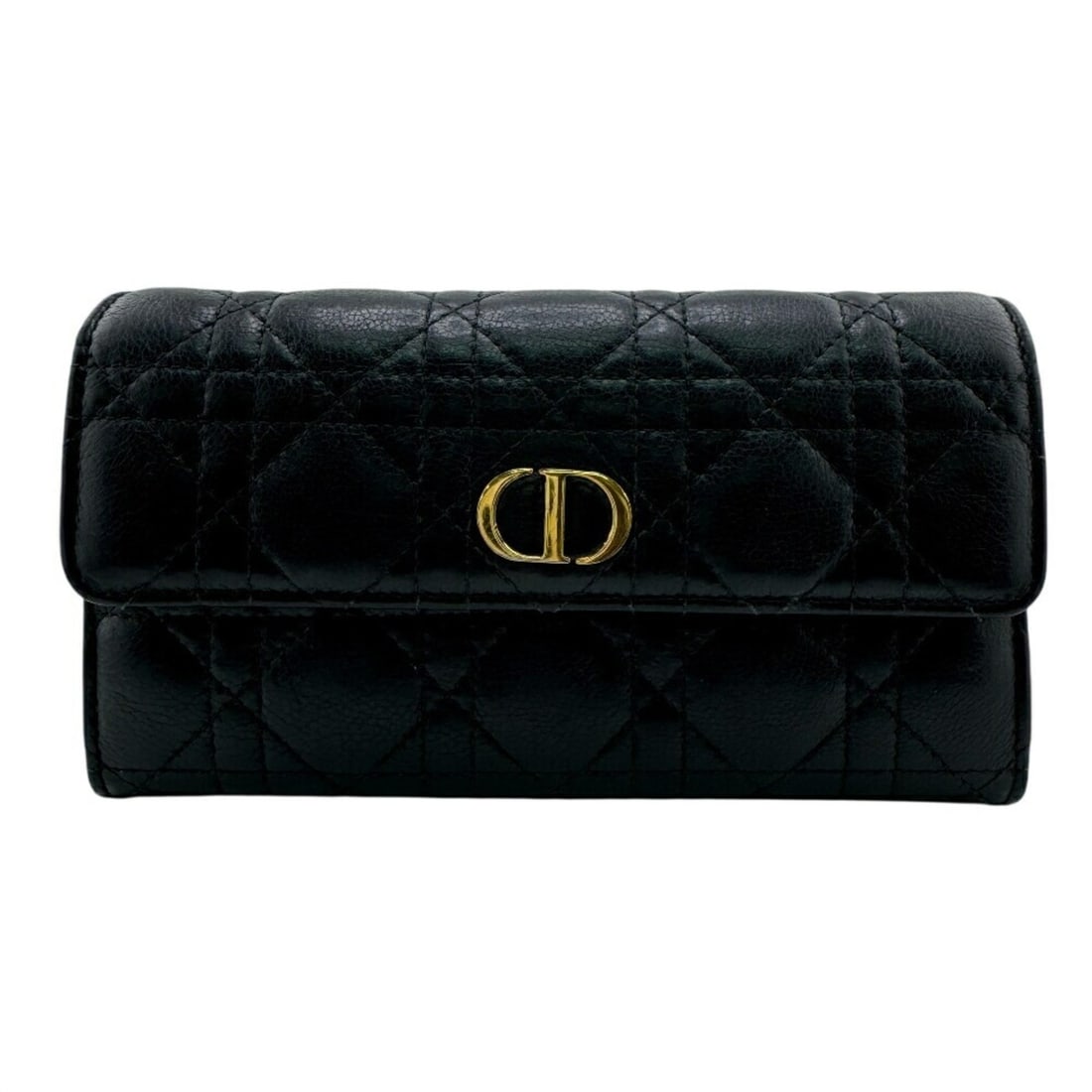 Christian Dior Dior Lady Cannage Long Wallet, Black, Women's: --- Catalog ---Category: SizeSize (HxWxD): 11cm x 19cm / 4.33'' x 7.48''Category: DesignType: Long wallet (tri-fold)Color: BlackGender: WomenMaterial: Leather Category: GeneralBrand: Christian Dior---