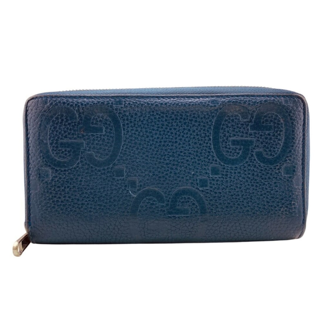 GUCCI 739484 Round Zip Wallet Jumbo GG Long Navy Unisex: --- Catalog ---Category: SizeSize (HxWxD): 10.5cm x 18.5cm / 4.13'' x 7.28''Category: DesignType: Long wallet (bi-fold)Color: NavyGender: Women,MenMaterial: Leather Category: GeneralBrand: Gucci--- It