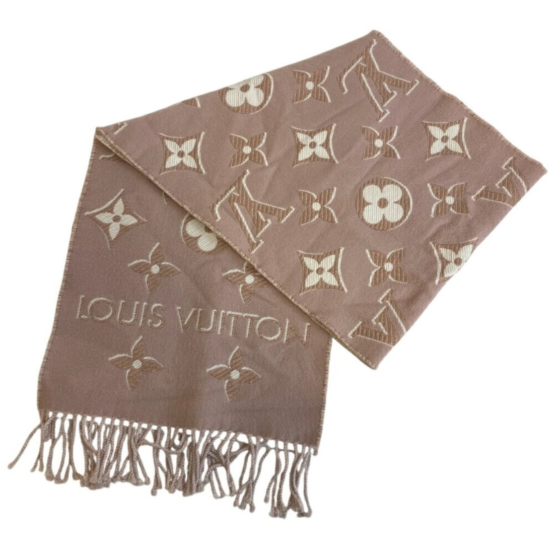 LOUIS VUITTON M78237 LV Essential Shine Monogram Jacquard Scarf Pink Women's: --- Catalog ---Category: SizeSize (LxW): 90cm / 35.43''Category: DesignType: StoleColor: Off-white, PinkGender: WomenMaterial: Wool , Rayon Category: GeneralBrand: Louis Vuitton--- Item List ---Sectio