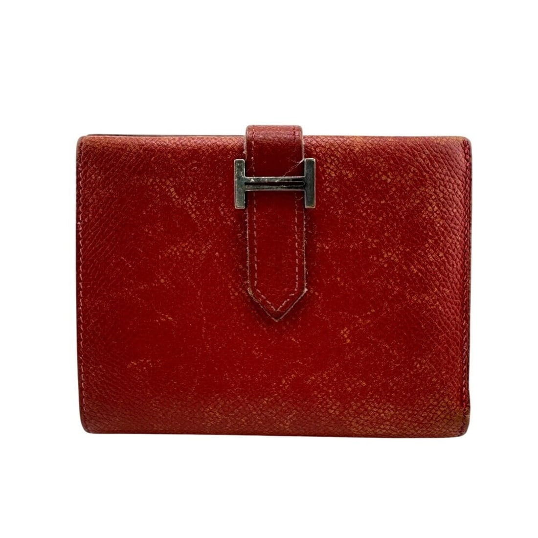 HERMES Bearn Bifold Wallet Red Women's (1 of 16)