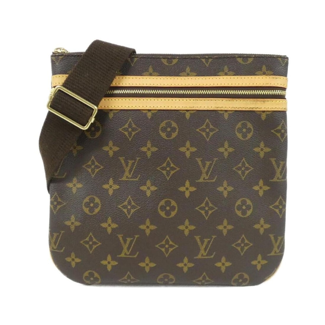 Louis Vuitton Monogram Pochette Bosphor M40044 Shoulder Bag: --- Catalog ---Category: SizeSize (HxWxD): 26cm x 26cm x 1cm / 10.23'' x 10.23'' x 0.39''Category: DesignType: Pochette, Shoulder bagColor: MarronMaterial: Coated canvas Category: GeneralBrand: Louis