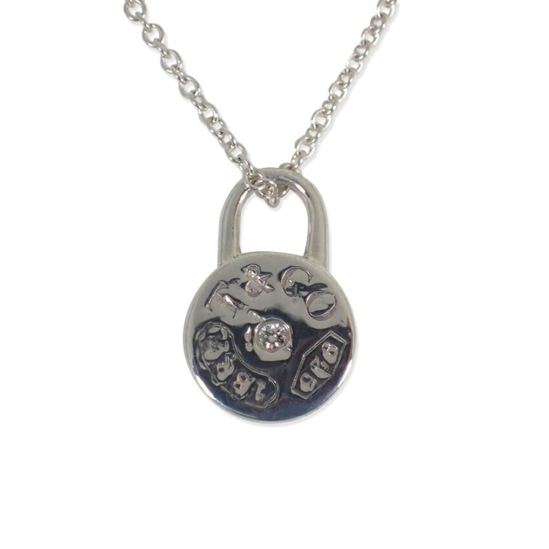 TIFFANY 925 Diamond 1pc 1837 Round Lock Pendant Necklace: --- Catalog ---Category: SizePendant Size: 13.3mm x 9mm / 0.52'' x 0.35''Neck Circumference: 42.5 cm / 16.73''Category: DesignStone: DiamondGender: WomenMaterial: Sterling silver 925Necklace Type: Nec